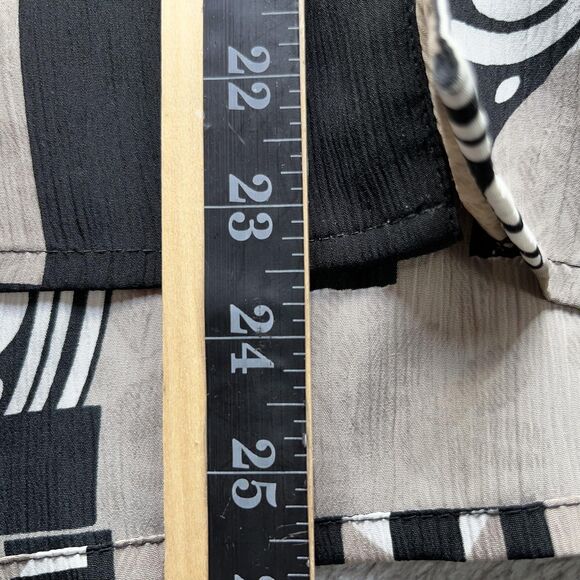 Vintage Whimsigoth Top Womens XXL Black Abstract Geometric Layer Button Up 90s - Picture 4 of 6